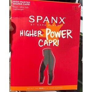 Spanx By Sara Blakely High Waisted Shaper Capri Black Lightweight Size G